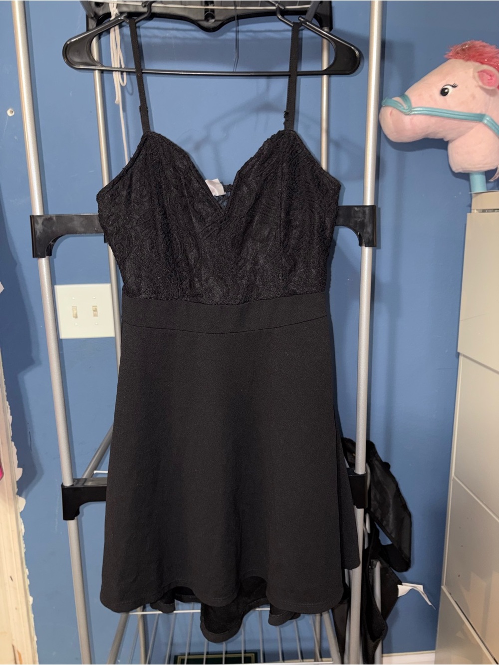 No Boundaries Black Lace Bodice A-Line Slip Dress